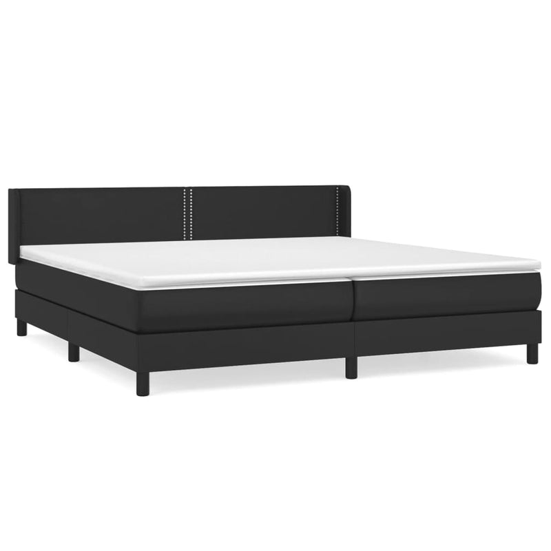 vidaXL fehér műbőr rugós ágy matraccal 200 x 200 cm
