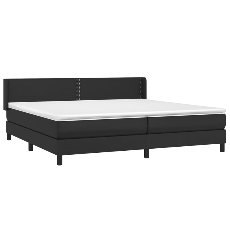 vidaXL fehér műbőr rugós ágy matraccal 200 x 200 cm