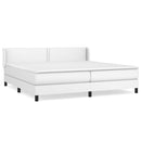vidaXL fehér műbőr rugós ágy matraccal 200 x 200 cm