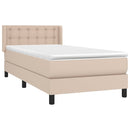 vidaXL cappuccino színű műbőr rugós ágy matraccal 100 x 200 cm