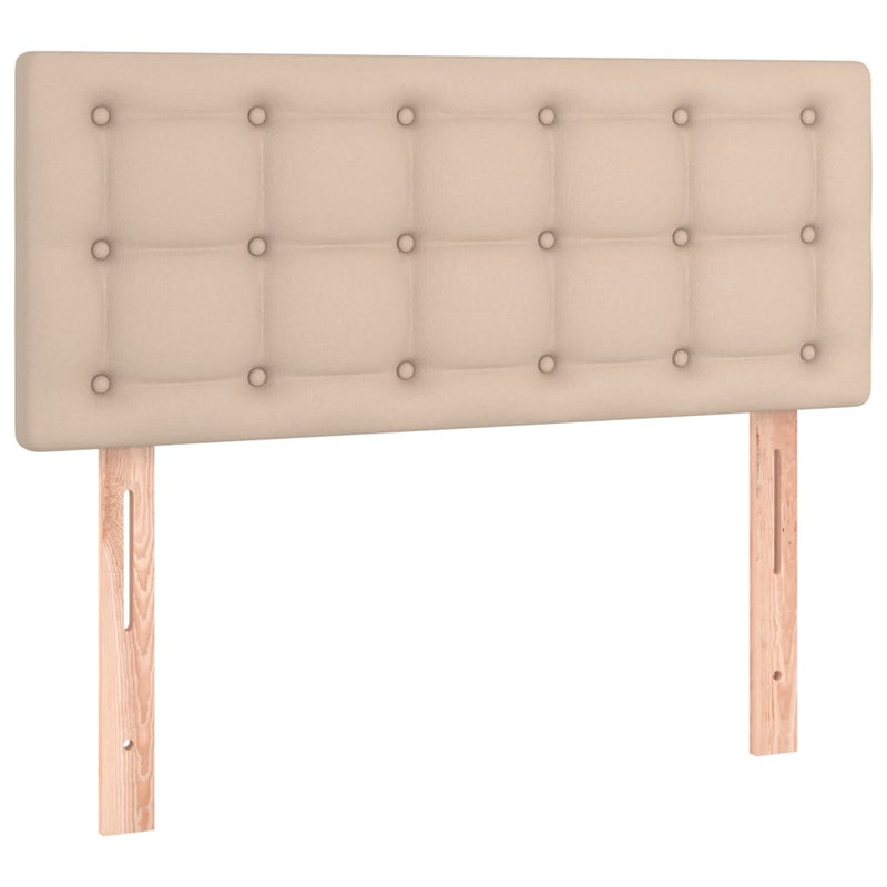 vidaXL cappuccino színű műbőr rugós ágy matraccal 100 x 200 cm