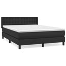 vidaXL fekete műbőr rugós ágy matraccal 140 x 190 cm