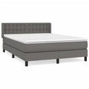 vidaXL szürke műbőr rugós ágy matraccal 140x190 cm