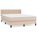 vidaXL cappuccino színű műbőr rugós ágy matraccal 140 x 190 cm
