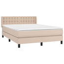 vidaXL cappuccino színű műbőr rugós ágy matraccal 140 x 190 cm
