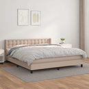 vidaXL cappuccino színű műbőr rugós ágy matraccal 160 x 200 cm
