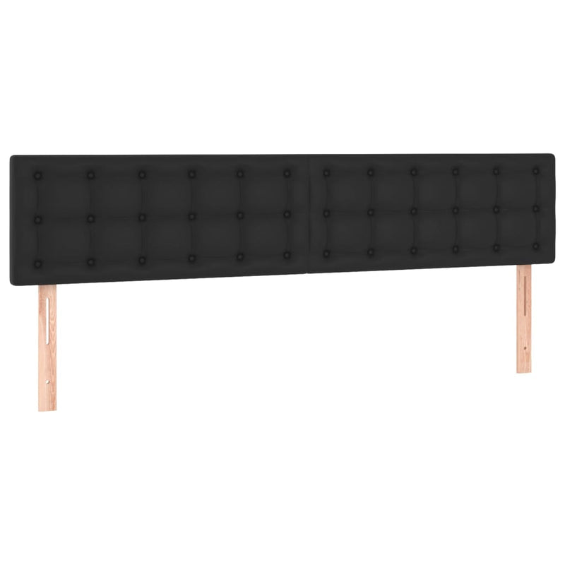 vidaXL fekete műbőr rugós ágy matraccal 180 x 200 cm