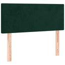 vidaXL sötétzöld bársony rugós ágy matraccal 90x190 cm