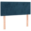 vidaXL sötétkék bársony rugós ágy matraccal 90 x 200 cm