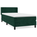 vidaXL sötétzöld bársony rugós ágy matraccal 100 x 200 cm