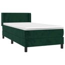 vidaXL sötétzöld bársony rugós ágy matraccal 100 x 200 cm