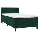 vidaXL sötétzöld bársony rugós ágy matraccal 100 x 200 cm