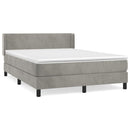 vidaXL világosszürke bársony rugós ágy matraccal 140x190 cm