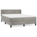 vidaXL világosszürke bársony rugós ágy matraccal 140x190 cm