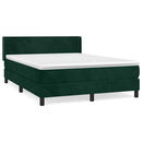 vidaXL sötétzöld bársony rugós ágy matraccal 140x190 cm