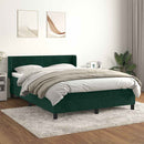 vidaXL sötétzöld bársony rugós ágy matraccal 140x190 cm