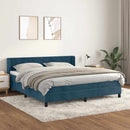 vidaXL sötétkék bársony rugós ágy matraccal 180x200 cm