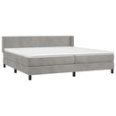 vidaXL világosszürke bársony rugós ágy matraccal 200x200 cm