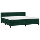 vidaXL sötétzöld bársony rugós ágy matraccal 200x200 cm