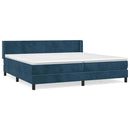 vidaXL sötétkék bársony rugós ágy matraccal 200x200 cm
