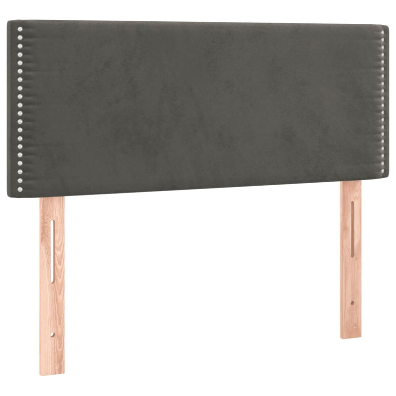 vidaXL sötétszürke bársony rugós ágy matraccal 100 x 200 cm