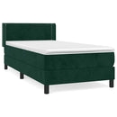 vidaXL sötétzöld bársony rugós ágy matraccal 100 x 200 cm