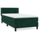 vidaXL sötétzöld bársony rugós ágy matraccal 100 x 200 cm