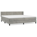 vidaXL világosszürke bársony rugós ágy matraccal 200x200 cm