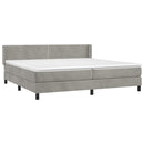 vidaXL világosszürke bársony rugós ágy matraccal 200x200 cm