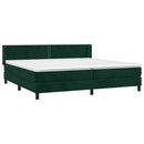 vidaXL sötétzöld bársony rugós ágy matraccal 200x200 cm