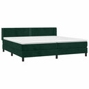 vidaXL sötétzöld bársony rugós ágy matraccal 200x200 cm