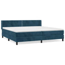 vidaXL sötétkék bársony rugós ágy matraccal 200x200 cm