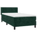 vidaXL sötétzöld bársony rugós ágy matraccal 90 x 200 cm