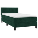 vidaXL sötétzöld bársony rugós ágy matraccal 100 x 200 cm