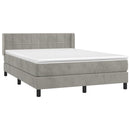 vidaXL világosszürke bársony rugós ágy matraccal 140x190 cm