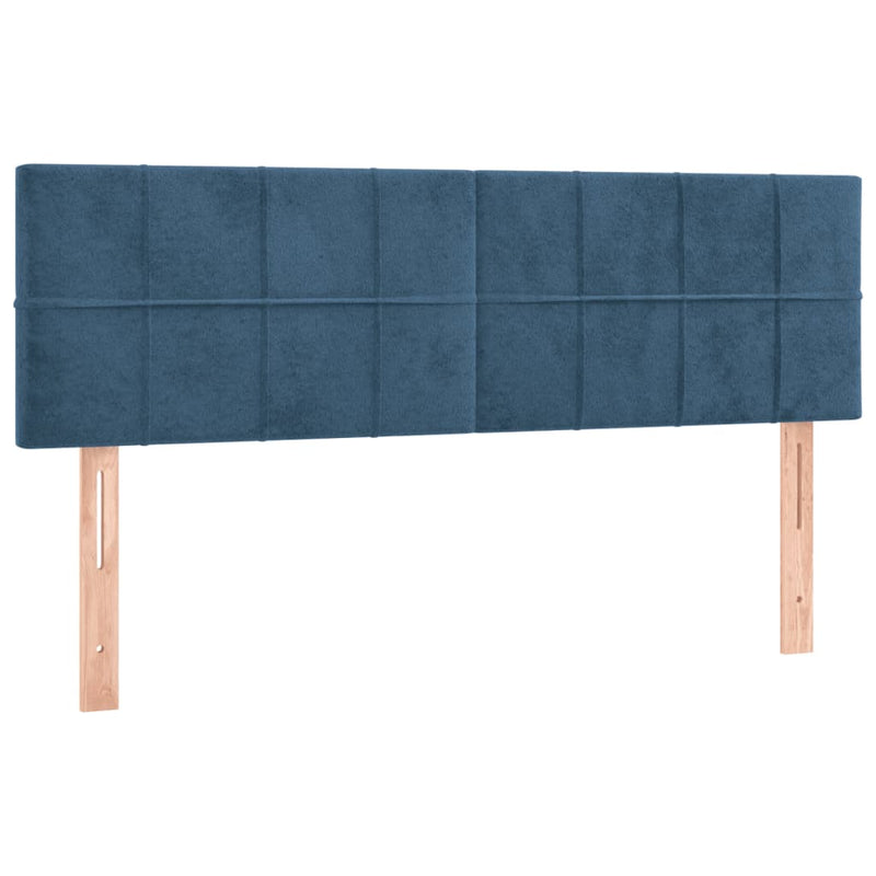 vidaXL sötétkék bársony rugós ágy matraccal 140x200 cm
