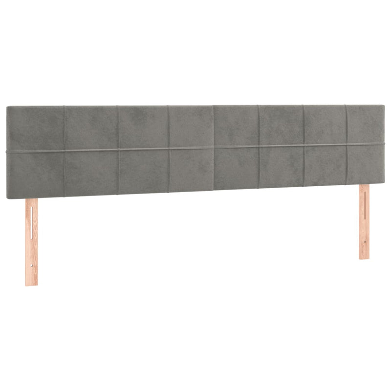 vidaXL világosszürke bársony rugós ágy matraccal 160x200 cm