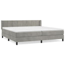 vidaXL világosszürke bársony rugós ágy matraccal 200x200 cm