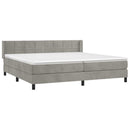 vidaXL világosszürke bársony rugós ágy matraccal 200x200 cm
