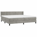 vidaXL világosszürke bársony rugós ágy matraccal 200x200 cm