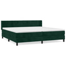 vidaXL sötétzöld bársony rugós ágy matraccal 200x200 cm