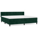 vidaXL sötétzöld bársony rugós ágy matraccal 200x200 cm