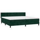 vidaXL sötétzöld bársony rugós ágy matraccal 200x200 cm