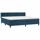vidaXL sötétkék bársony rugós ágy matraccal 200x200 cm