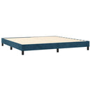 vidaXL sötétkék bársony rugós ágy matraccal 200x200 cm