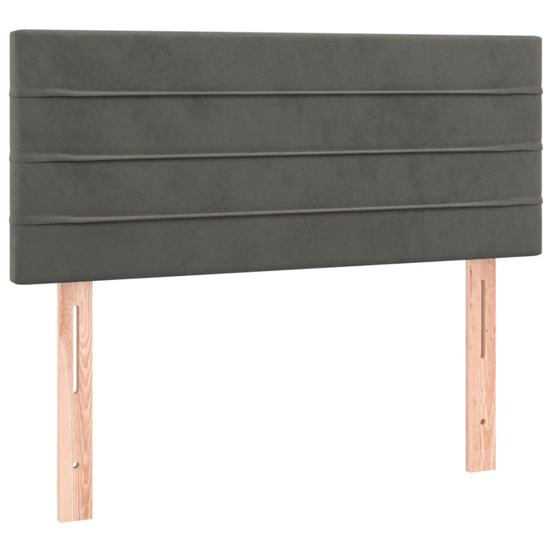 vidaXL sötétszürke bársony rugós ágy matraccal 80 x 200 cm