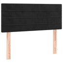 vidaXL fekete bársony rugós ágy matraccal 80 x 200 cm