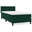 vidaXL sötétzöld bársony rugós ágy matraccal 80 x 200 cm