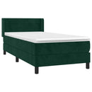 vidaXL sötétzöld bársony rugós ágy matraccal 80 x 200 cm