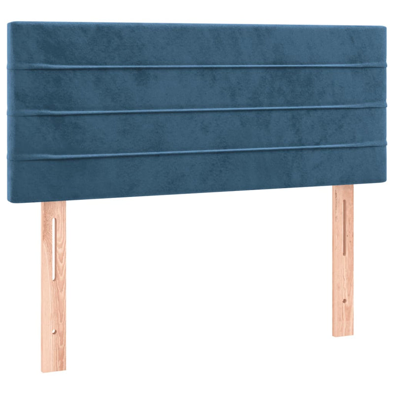 vidaXL sötétkék bársony rugós ágy matraccal 80 x 200 cm